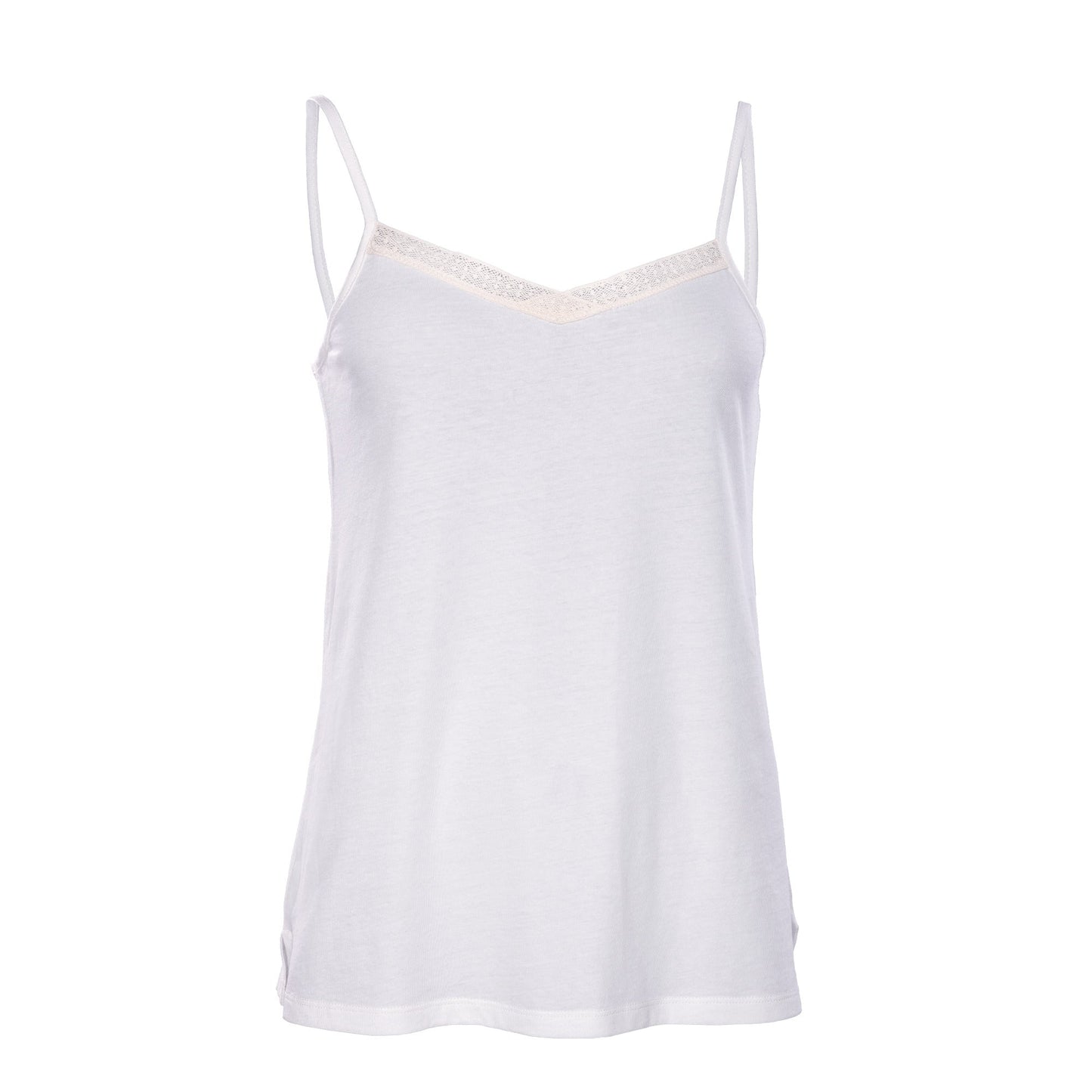 Elegant low-cut back detail of the women's night vest made from 100% organic cotton, designed for ultimate comfort and style.