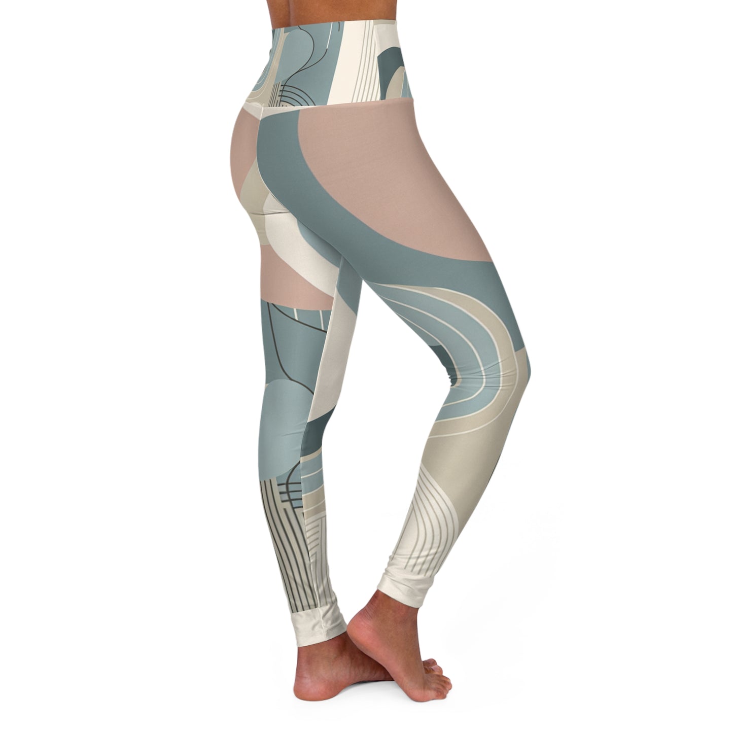 Elegant pastel patterned leggings from Dazzling Dreams Studio, designed for comfort and style, ideal for yoga and athleisure wear.