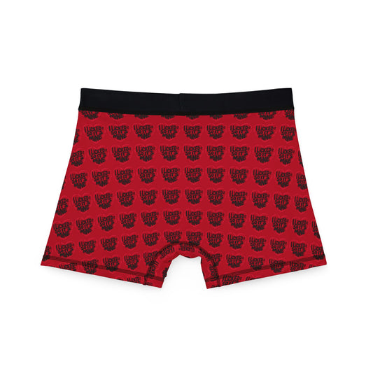 Elegant Valentine's Naughty Cheeky Men's Boxer Briefs featuring a bold 'I LICKED IT SO IT'S MINE' design, perfect for romantic occasions.