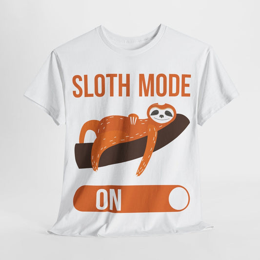 "Funny Men's T-Shirt: Sloth Mode Demotivational Design for Procrastinators"