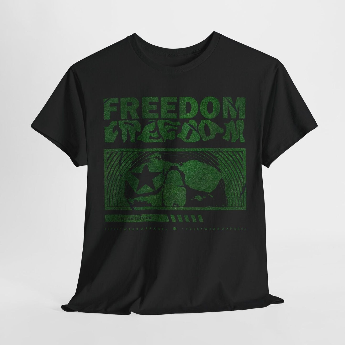 Stylish Freedom T-Shirt Skull Design, Glittery Effects, Limited Edition Apparel