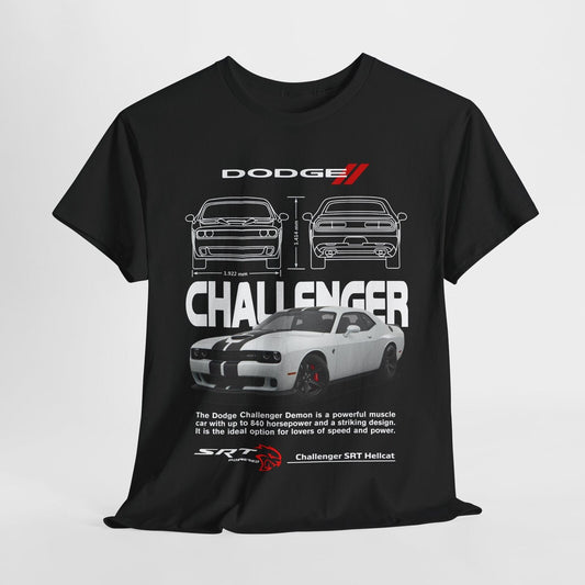 Rev Up Your Style: Dodge Challenger SRT Hellcat Graphic T-Shirt for Car Lovers!