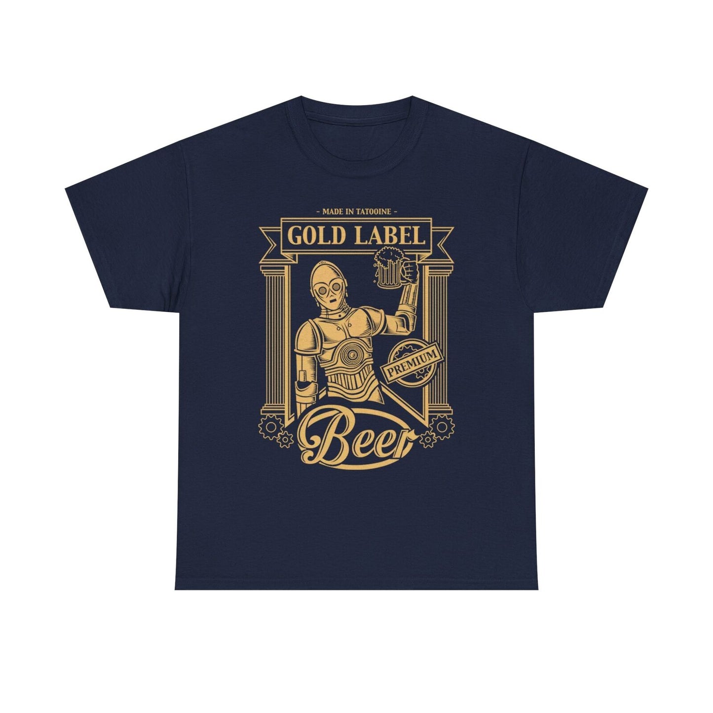 Vintage Star Wars Beer T-Shirt: C-3PO Inspired Retro Design - Drink, Celebrate!