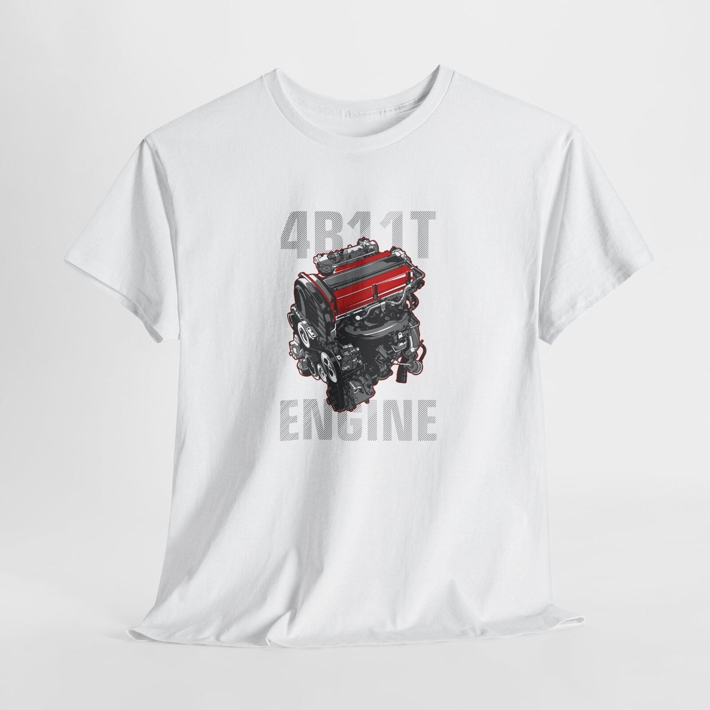 Stylized 4B11T Engine Graphic T-Shirt - Perfect for Car Enthusiasts & Mechanics!