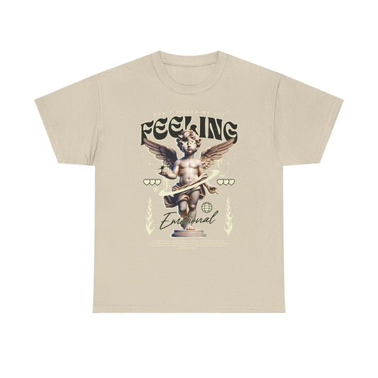 Emotional Angel Men's T-Shirt: Unique Cherubic Design with Bold Graphic Elements
