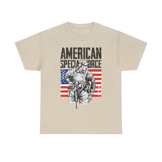 American Special Forces Men's T-Shirt with Bold Tactical Graphic Vintage Design