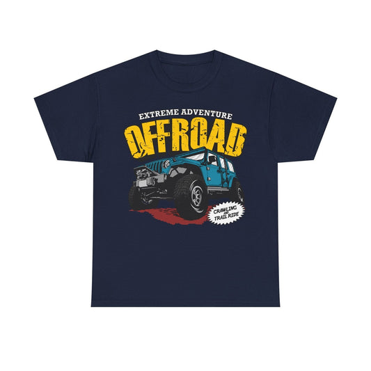 Extreme Adventure Off-Road Men's T-Shirt: Teal Jeep Wrangler Graphic Design Tee