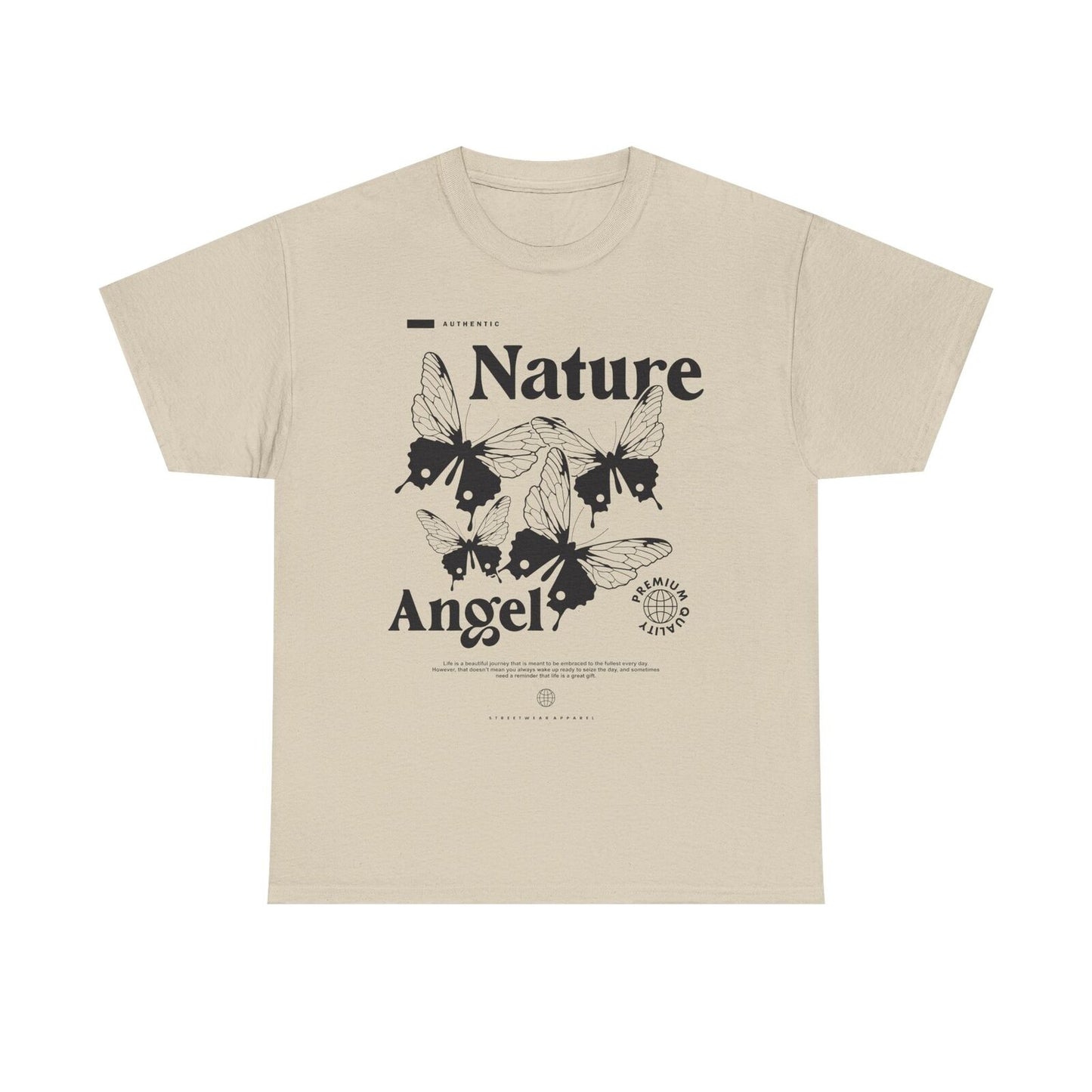 Nature Angel Men's T-Shirt Bold Graphic Design, Butterflies, Inspirational Quote