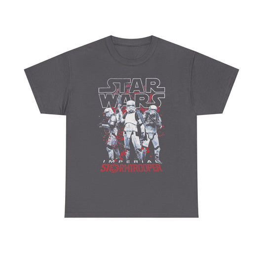 Epic STAR WARS Stormtrooper T-Shirt Distressed Design with Bold Red Splatter Art