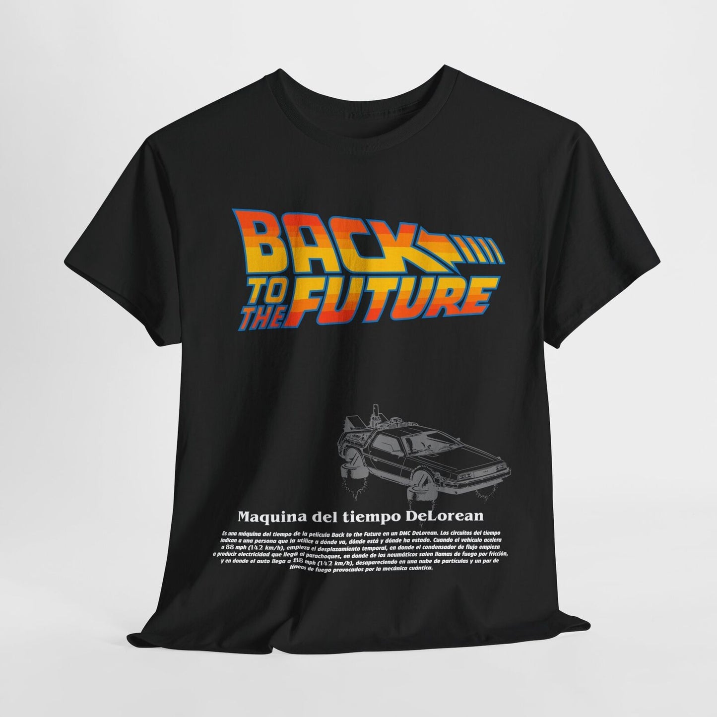 Epic Back to the Future DeLorean T-Shirt: Time Machine with Flames Design