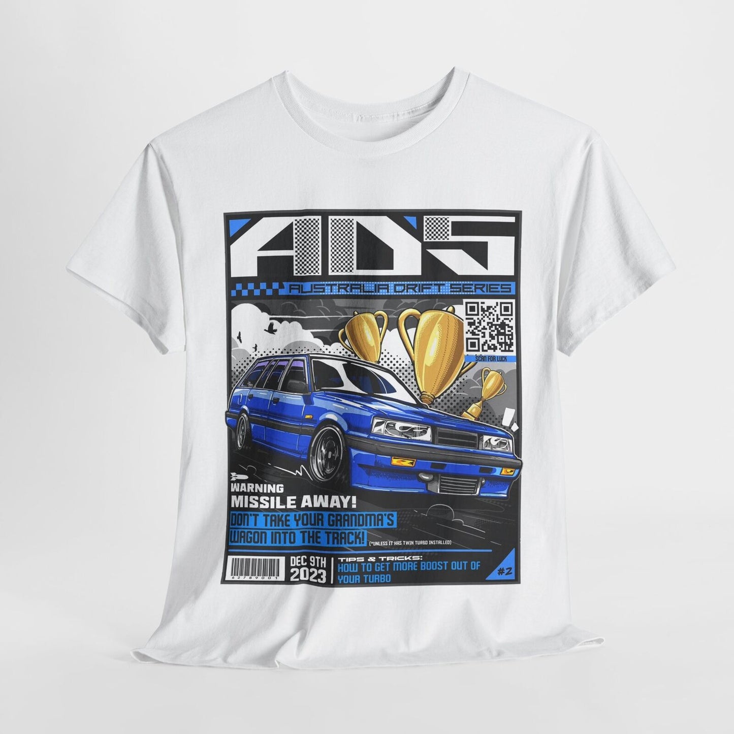 Thrilling Australia Drift Series T-Shirt: Race-Ready Design & QR Code Fun!