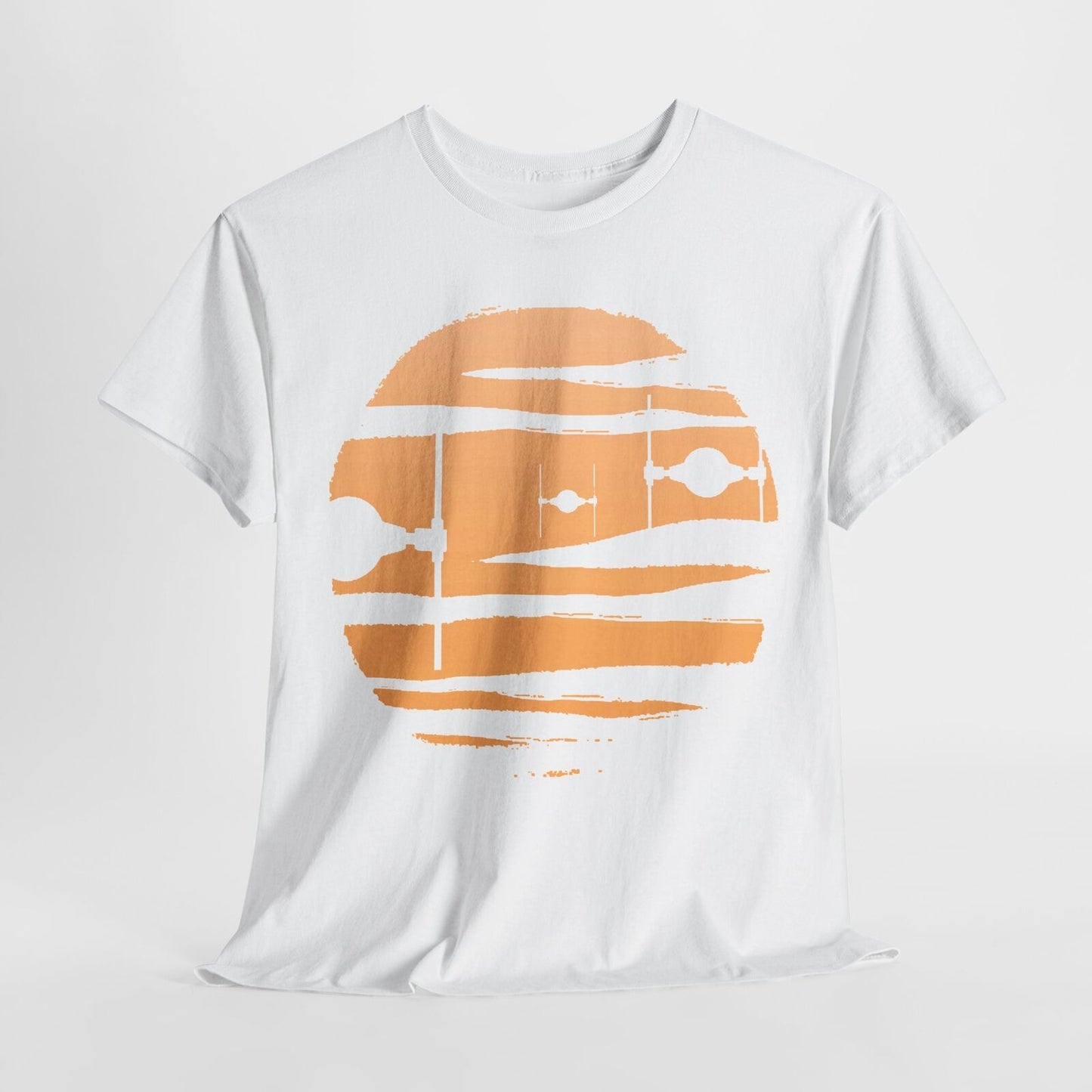 Explore Galaxy Adventures: Stunning Star Wars Planet T-Shirt Design Tie Fighters