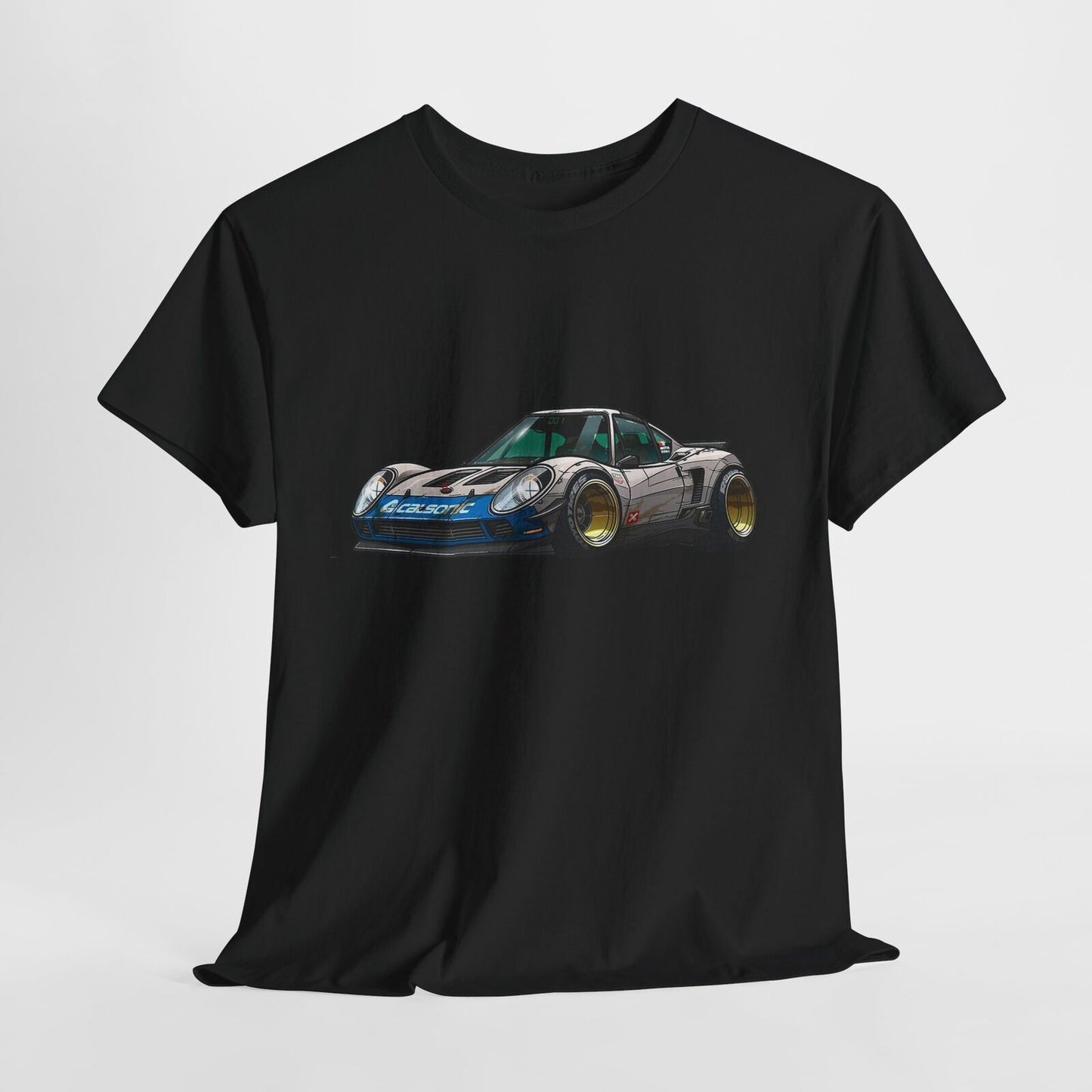 Fast & Fierce: Cartoon Racing Car Graphic T-Shirt for Speed Enthusiasts!
