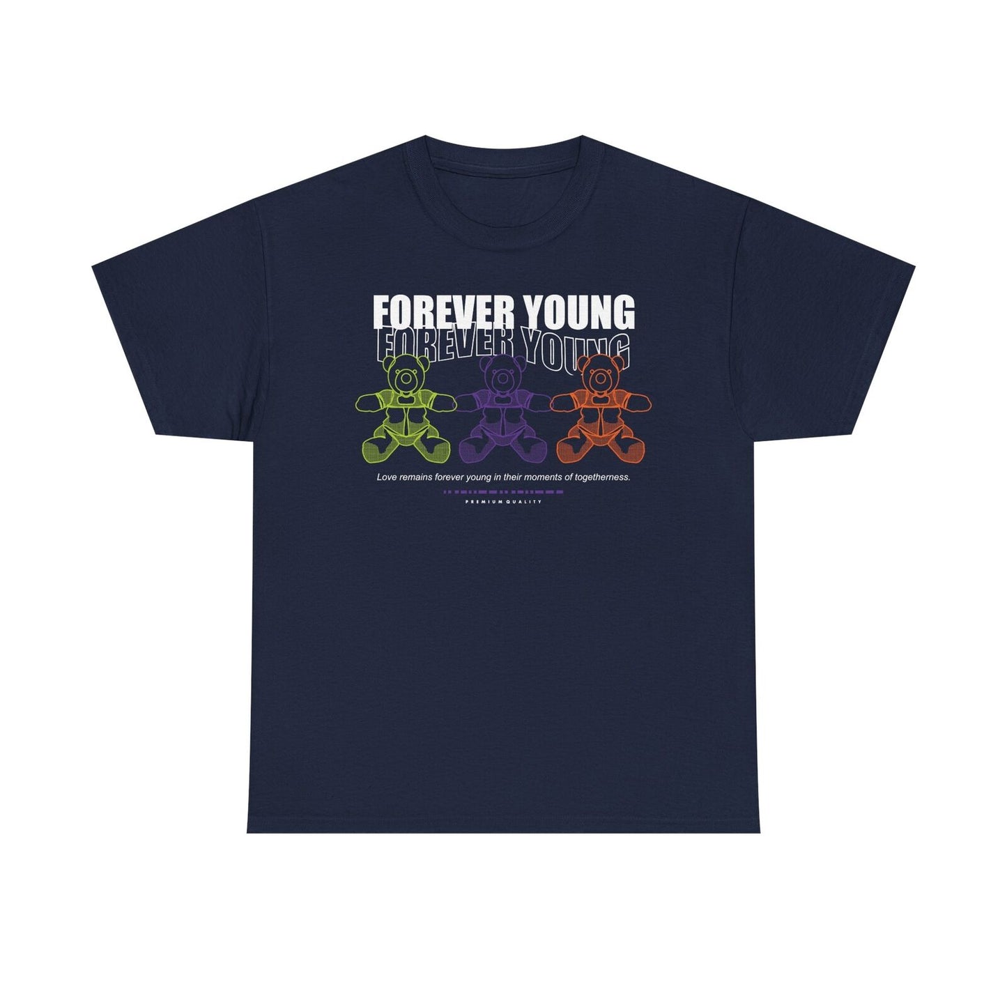 Forever Young Men's T-Shirt: Trendy Graphic Tee with Playful Teddy Bears Design
