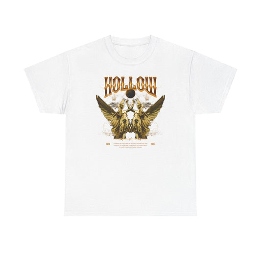 Gothic Gold Men's T-Shirt HOLLOW Design, Winged Statues & Bold Life Quote Art