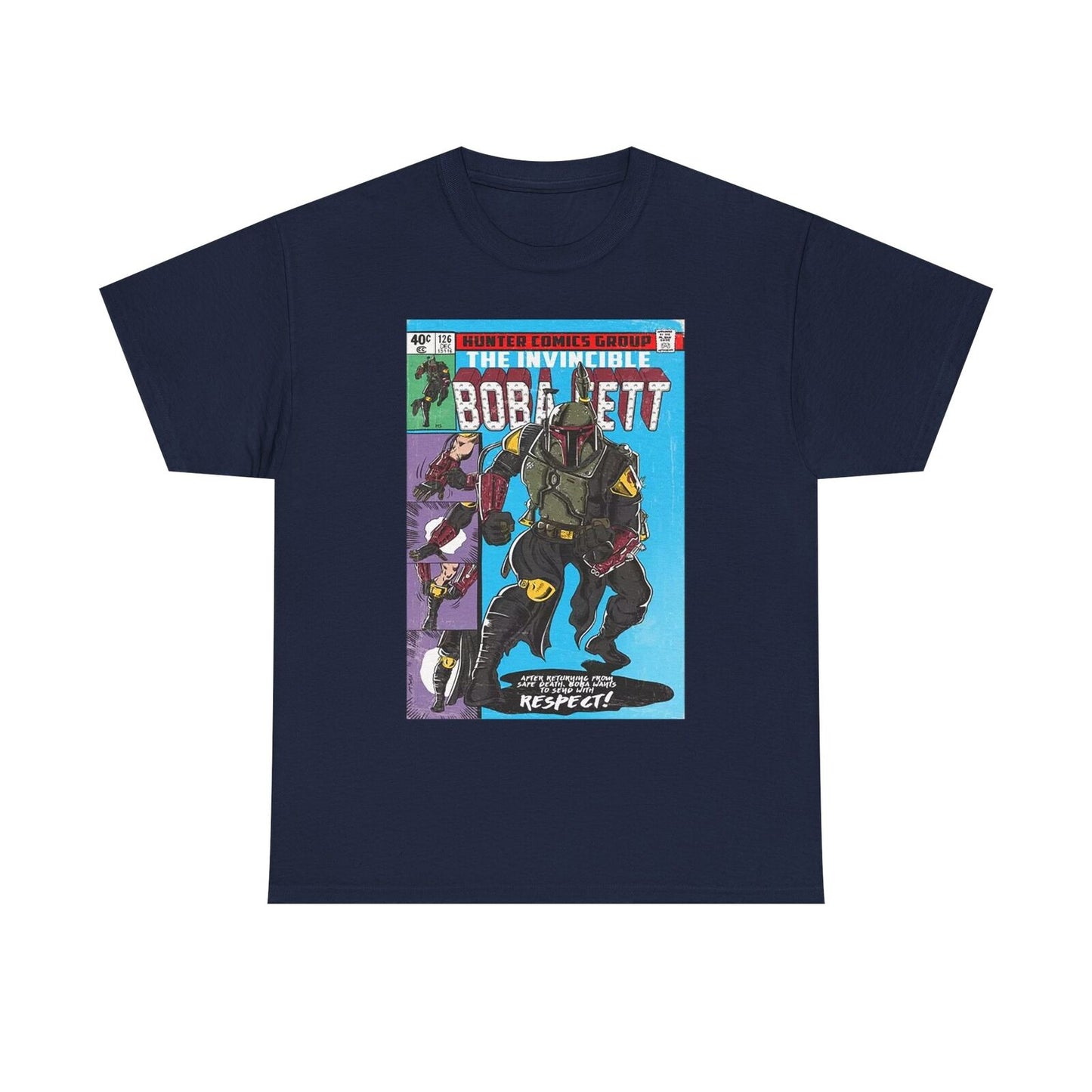 Epic Boba Fett T-shirt: Retro Comic Style, Bold Design, Star Wars Adventure Gear