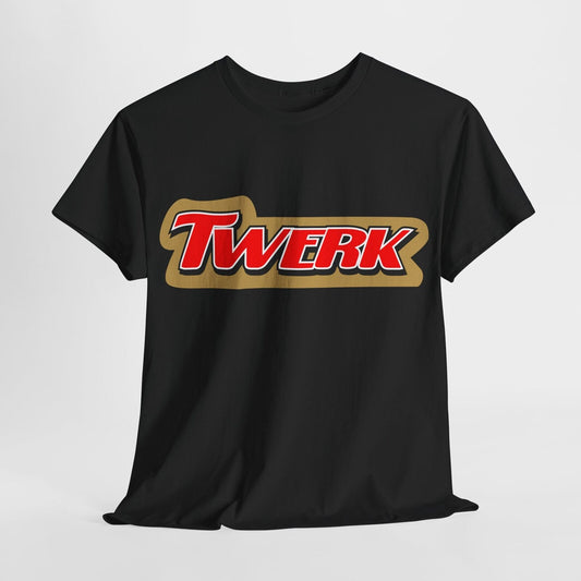 "Funny TWERK Logo Men's T-Shirt - Parody Design for Humor Lovers, Stylish Wear!"