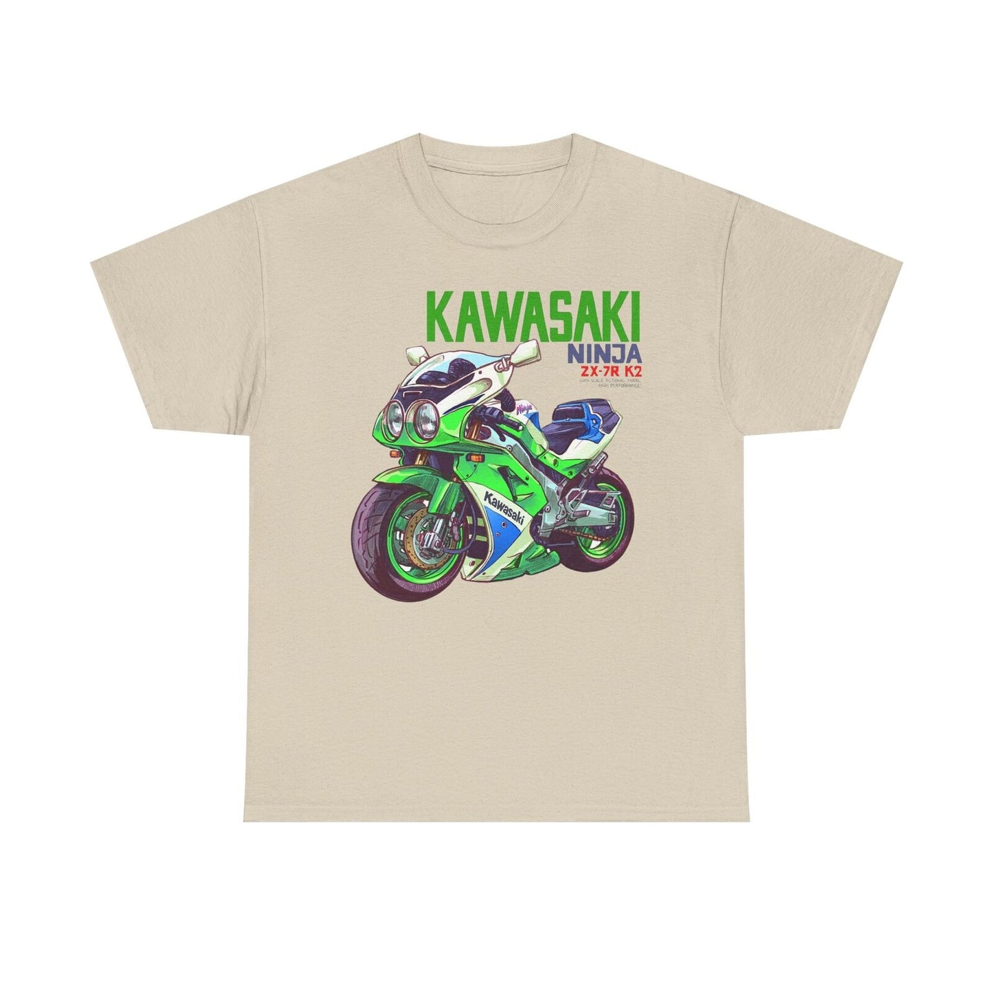 Vibrant Kawasaki Ninja ZX-7R K2 T-Shirt - Bold Comic Style Motorcycle Art Wear