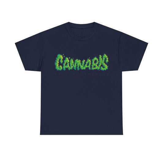 Stylish Men's T-Shirt Featuring Trendy CANNABIS Natural Products Logo Design