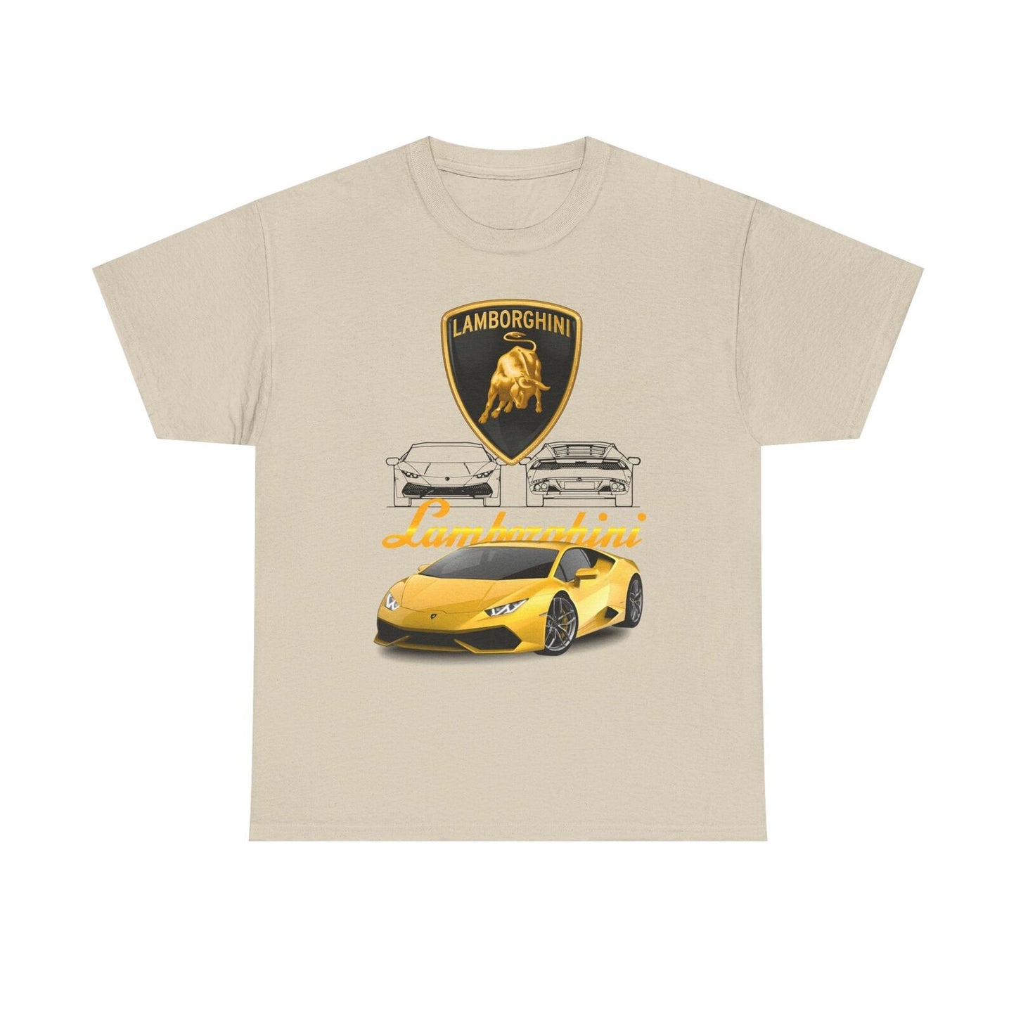 Vibrant Lamborghini T-Shirt: Eye-Catching Graphic Design of Huracán Power!