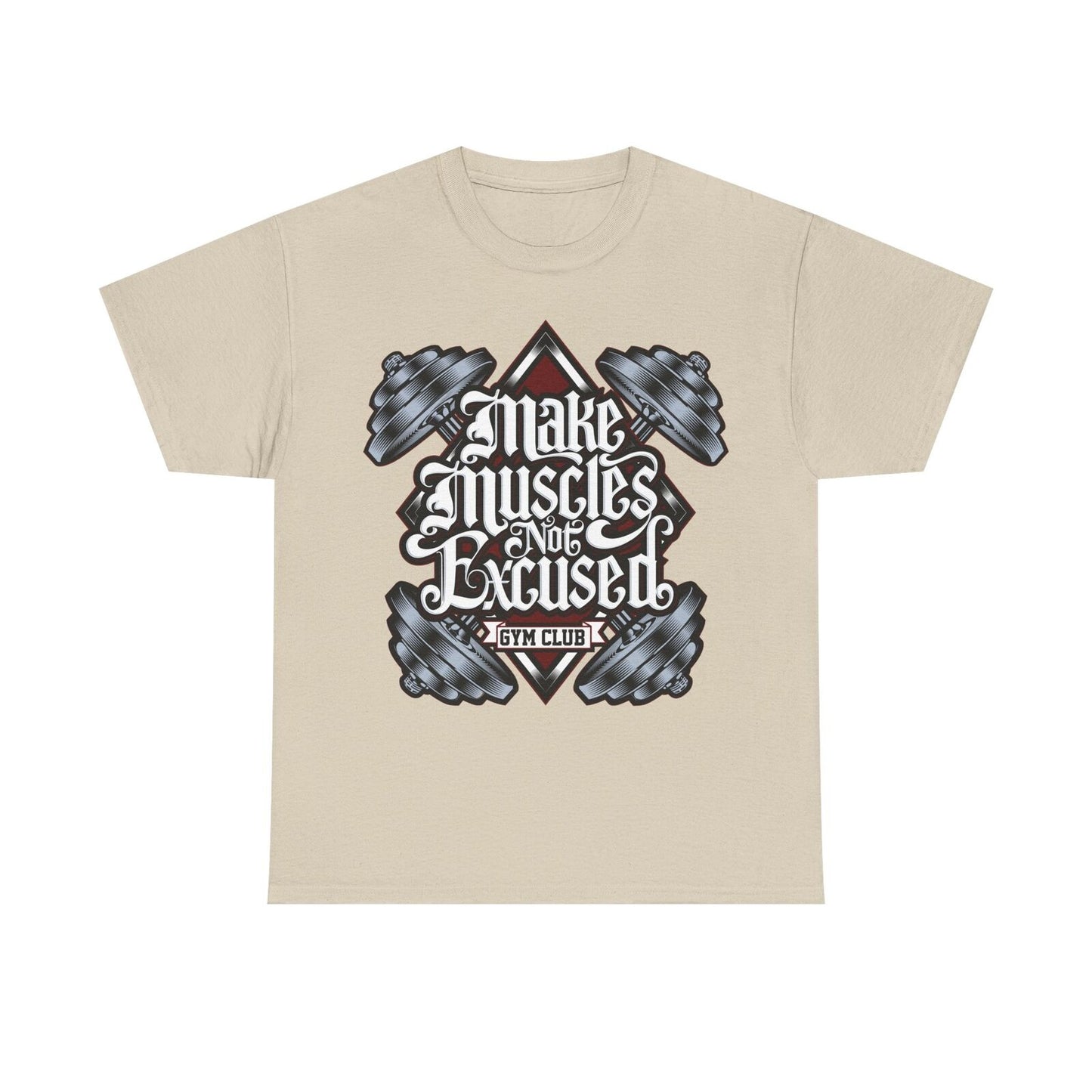 "Gym Motivation Men's T-Shirt: Make Muscles Not Excuses Vintage Urban Street Tee