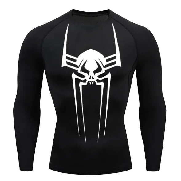 High-quality black compression shirt designed for athletic performance and muscle support
