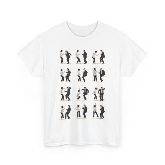 Pulp Fiction Dance Funny Gift Men's Women's Graphic T-Shirt Unisex Cotton Urban featuring vibrant illustrations of iconic dance moves inspired by the legendary film, capturing a blend of retro chic and modern flair.