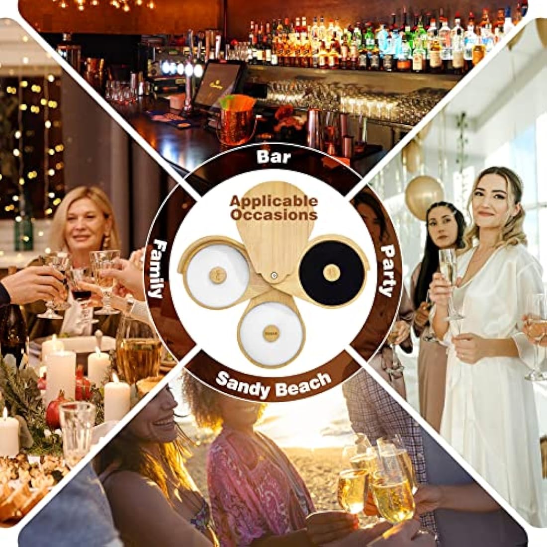 Margarita Salt Rimmer Set,1 Pack 3 Tier Bar Glass Rimmer Bamboo Wood Sugar Salt Box with Sponge,Bartender Tool for Cocktail and Margarita