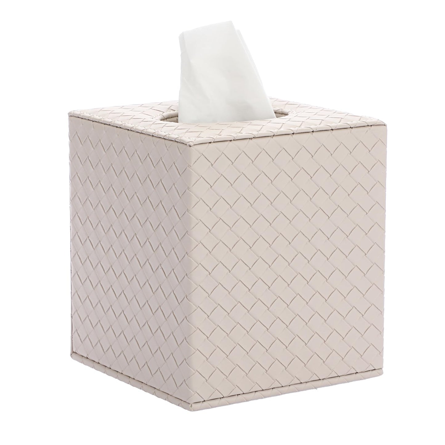 OGANAZI Leather Tissue Box Holder Square Tissue Box Cover with Magnetic Bottom Decorative Tissue Storage Organizer Tissue Paper Box Napkin Holder