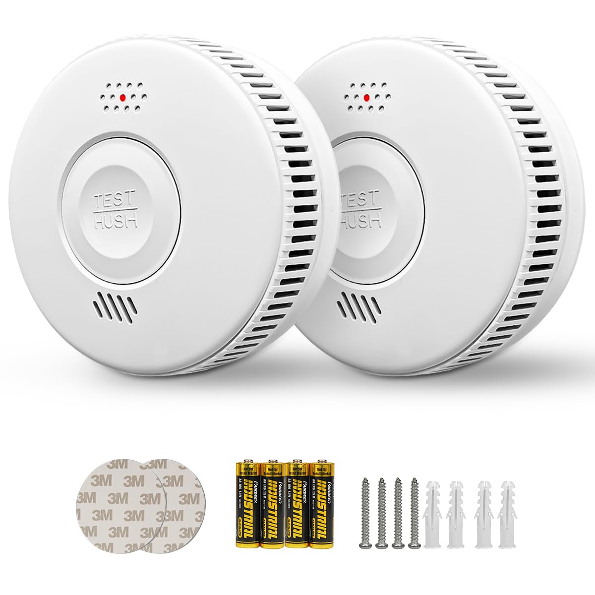 Smoke Alarms for Home Fire Alarm Battery Conforms to EN14604, 2 Pack Wireless Smoke Detector with LED Indicator & Test Silence Button Fire Alarms
