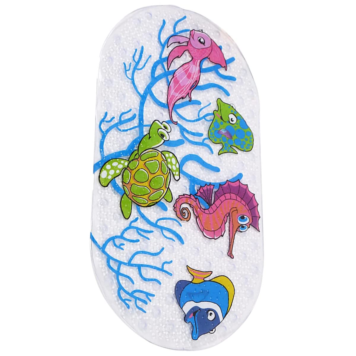 Kids bath mat non-slip turtle shower mat anti-bacterial s...