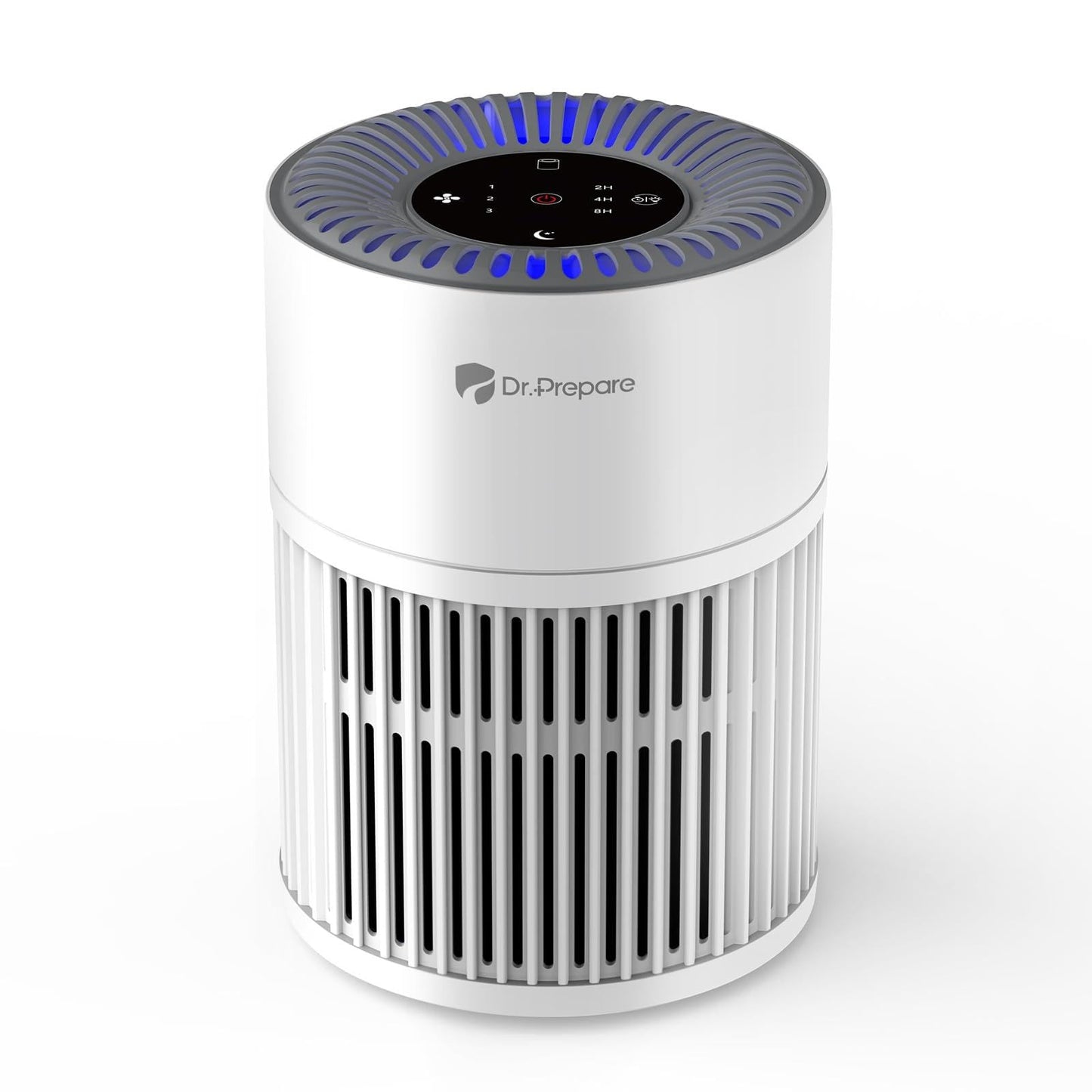 Dr.Prepare Air Purifiers for Home Bedroom, Quiet Air Purifier, 360?Air Inlet, H13 HEPA Filter, 15 dB Sleep Mode & Night Light, 12W Energy Efficient,