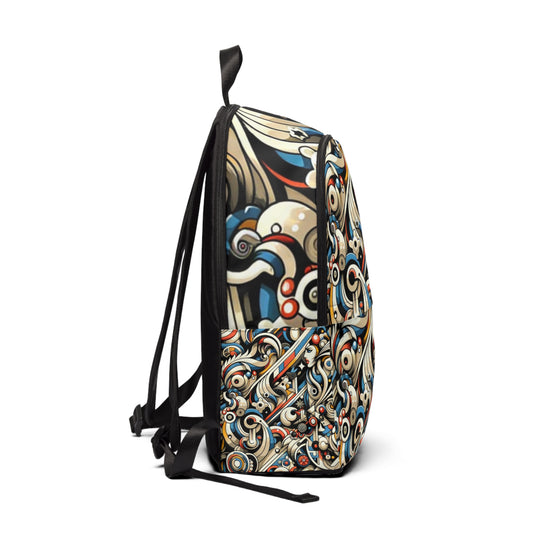 Elegant and functional Dynamic Cartoon Art Backpack by Dazzling Dreams Studio, showcasing intricate designs and vibrant colours, ideal for individual expression and stylish everyday use.