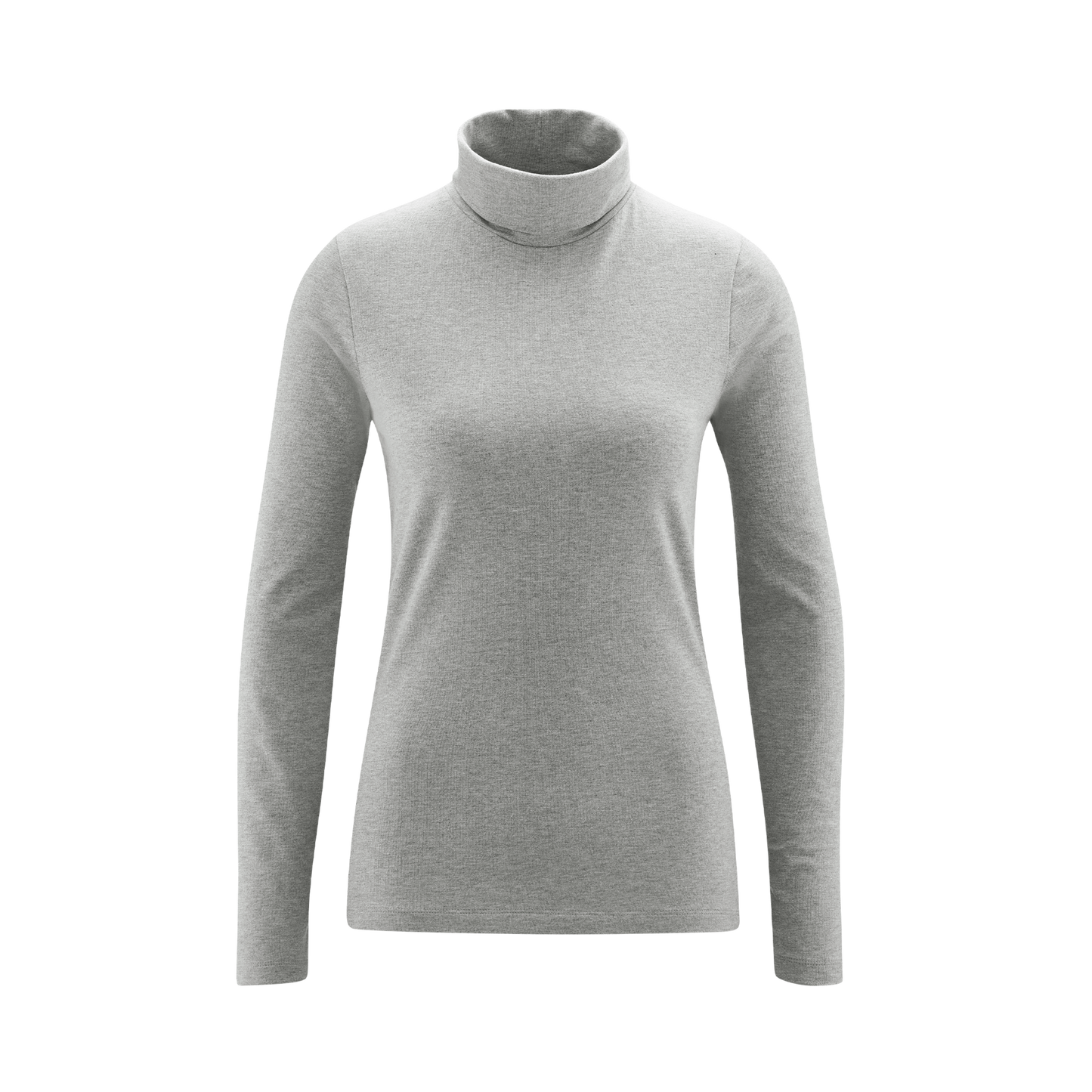 Fashionable luxury organic long sleeve turtleneck t-shirt for women displayed in various elegant styles and looks.