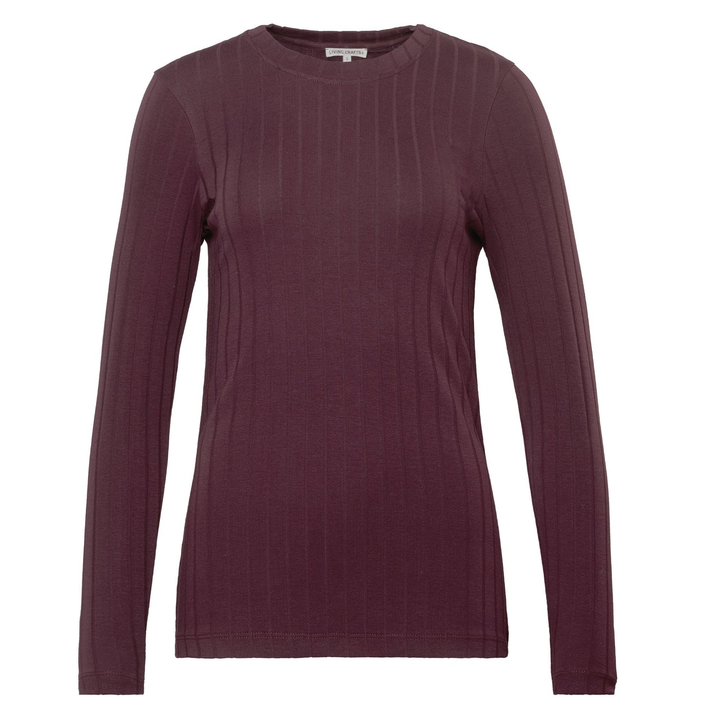 Stylish women's organic cotton long sleeve t-shirt in a versatile design, ideal for enhancing any outfit while ensuring comfort and elegance.