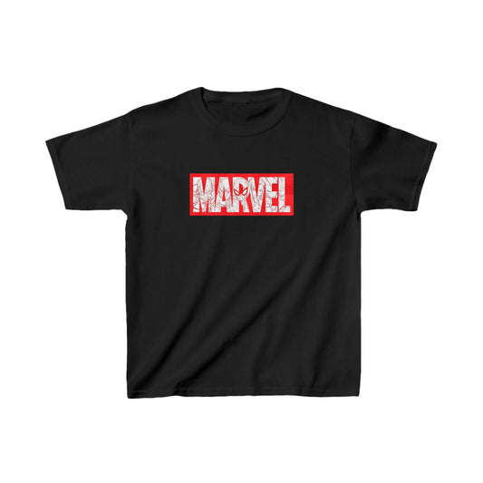 Unisex Children's Computer Game Marvel Logo Graphic Cotton Tee in black, featuring a stylish Marvel logo, perfect for expressing pop culture fandom.
