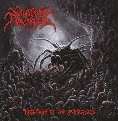 Album cover of 'Hegemony of the Arthropods' by Arthropodal Humanicide, showcasing a dark and immersive design representing the death metal genre, from the esteemed vendor Rancid Offal Records.