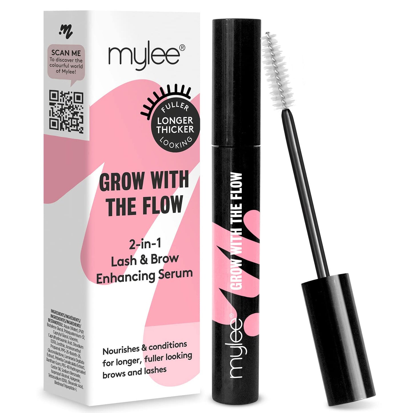 Mylee Enhancing Eyelash Serum for Lashes and Brows - Natural Fuller Thicker Lashes Eyebrows - Strengthening Lengthening Sparse Hairs Rapid Growth Lash