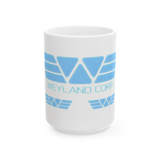 Weyland Corp Alien Retro Ceramic Coffee Mug, perfect for sipping your intergalactic brew while planning your next space odyssey.