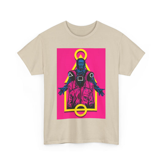 Squid Game Unisex Men’s Women’s Graphic Cotton Funny T-Shirt showcasing a striking design that captures the essence of the popular series, ideal for fashion-forward individuals.