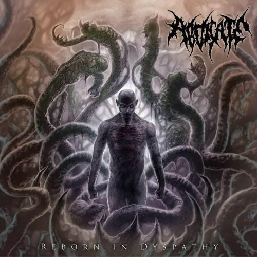 Officially licensed CD of Abdicate's album 'Reborn In Dyspathy' from Rancid Offal Records, showcasing exquisite design for die-hard death metal fans.