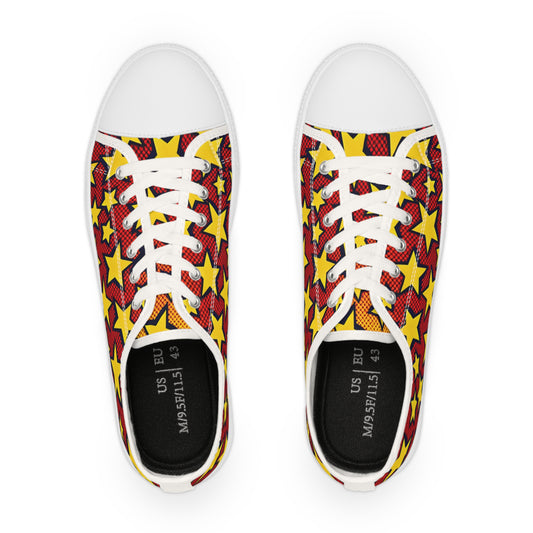 Top view of the Electra BoltPattern - Men's Lowtop Sneakers showcasing striking star patterns on a luxurious design, ideal for artistic expression and stylish comfort.