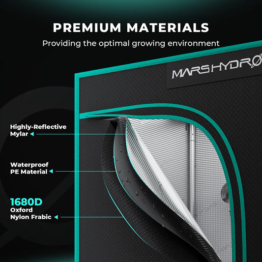 MARS HYDRO Grow Tent 60x60x140 CM Reflective Mylar Small Grow Tent with Removable Floor Tray View Window for Indoor Plant Grow Room for TS600/SP150