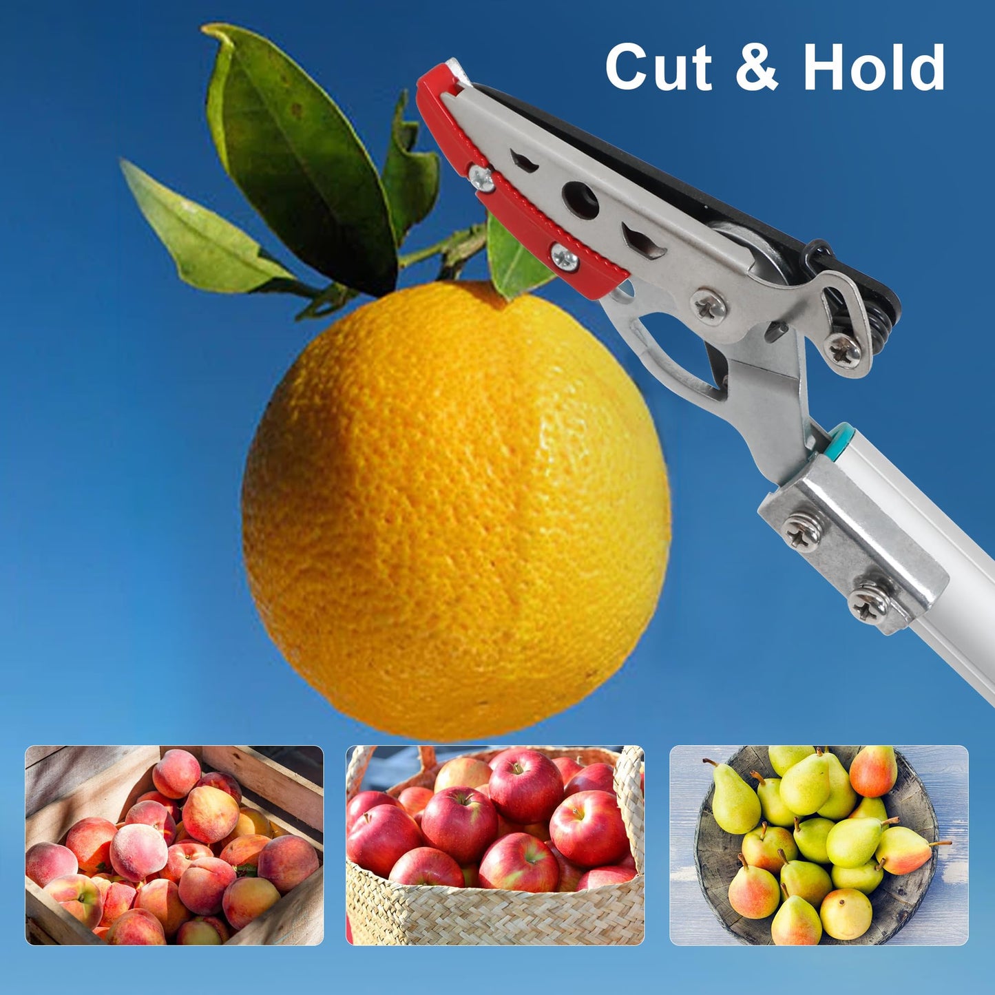 GARTOL Tree Pruner,130cm Tree loppers Long Reach Lightweight & Strong, Fruit Picker, Lightweight Aluminum Handle for Tree Branch Cutter