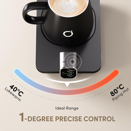 ikago Smart Heated Coffee Mug Warmer & Mug Set - Heated Mug Warmer with Auto Shut Off, 1? Precise Temperature Control Mug Warmer, Electric Coffee Mug