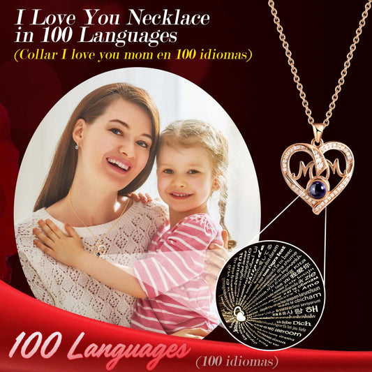 ADDWel Gifts for Mum from Daughter and Son, Mother Birthday Gift Idea from Kids, Unique Preserved Real Roses with I Love You Mum Necklace, Cool