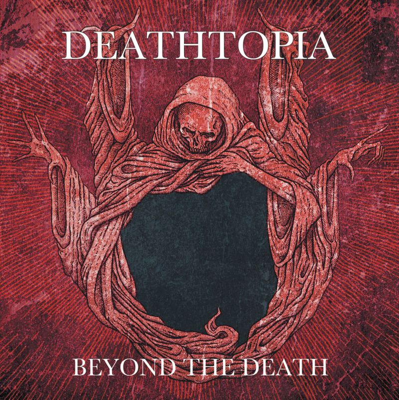 Luxury CD cover of Deathtopia's album 'Beyond The Death', an official release by Rancid Offal Records, showcasing striking goregrind artwork and vibrant design.