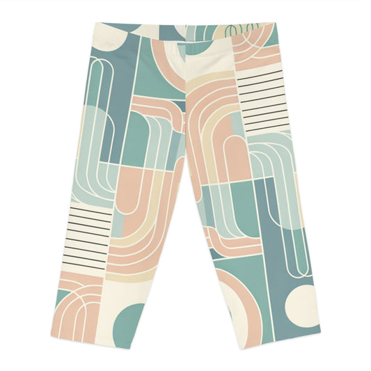 Stylish Sweat Symphony Capri Leggings for women by Dazzling Dreams Studio, showcasing vibrant design and premium quality fabric for a luxurious workout experience.