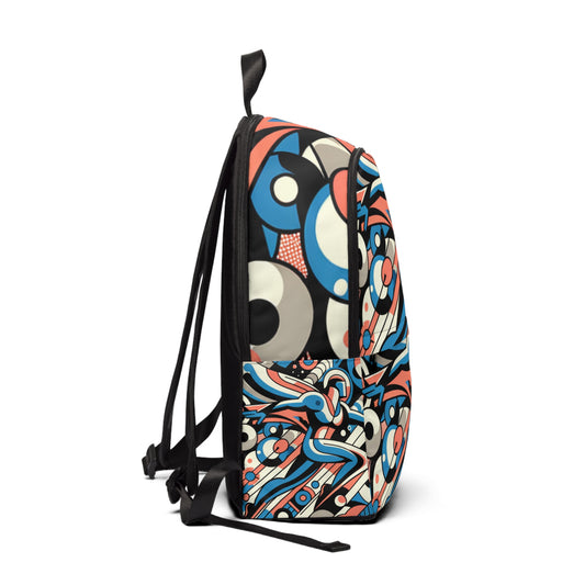 Fusion Elegance Modern Backpack by Dazzling Dreams Studio featuring an abstract cartoon design with stylish patterns, ideal for trendy individuals and fashion-forward styles.