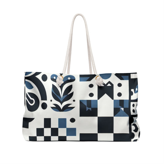 Close-up view of the durable rope handles on the Lorelei Beaumont Luxe Weekender Bag by Dazzling Dreams Studio, showcasing strength and comfort.